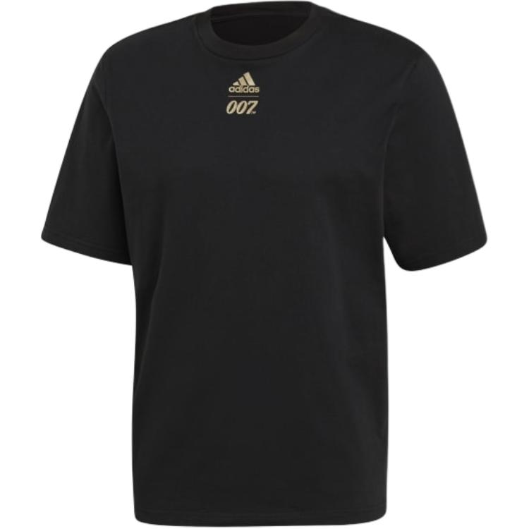 

Adidas X James Bond 007 Тематическая спортивная футболка с коротким рукавом с круглым вырезом Мужские топы Черный GN6808 L