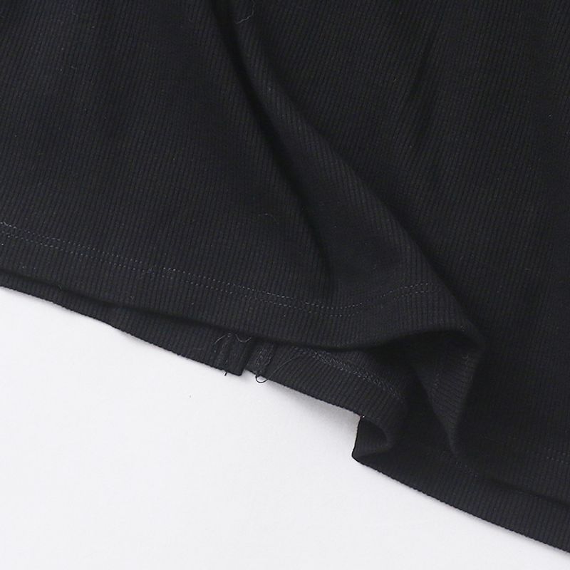 Exported to Japan Knitted dress Spring and Autumn New Women's Clothing Fashion Slim fit round Neck Pullover Nine-Quarter Sleeve Split Long dress 29168