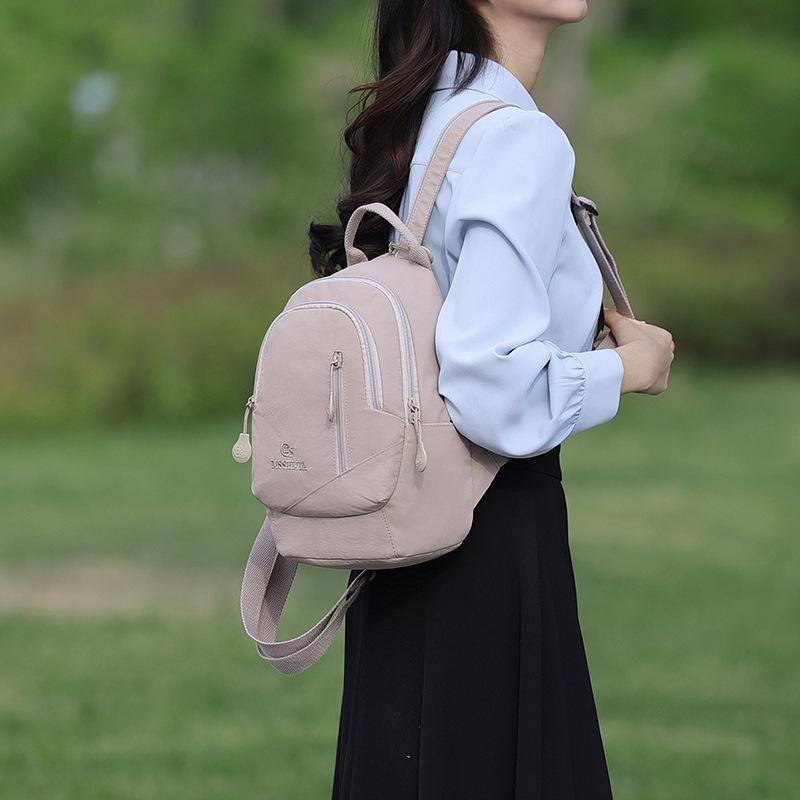 Fashionable Three-proof Fabric Light Backpack Simple and Versatile Nylon Casual Bag Women's Small Backpack