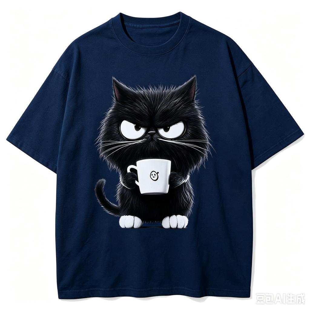2026 Hot Sale Funny Cat White Print Tshirt Unisexs Casual Short Sleeve O Neck Top For Summer Female Animal Clothing High Quality