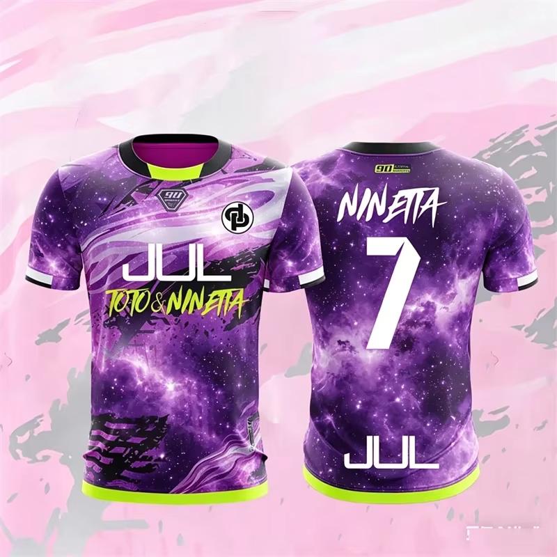 Summer Woman Unisex Style's 90 Minutes MM9 JUL Football T-shirt Outdoor Sports Quick-drying Fitness Training Jersey Short Sleeve Unisex Style