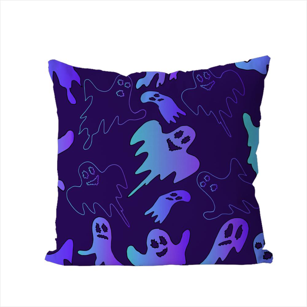 Neon Ghost Pillow Case For Car Sofa Decorative Home Doublesided Print Plush Square Throw Pillow Cushion Cover