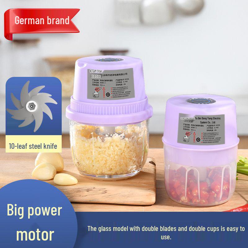 Brand Wireless Garlic Masher and Pepper Grinder: Kitchen Household Meat Grinder and Baby Food Maker