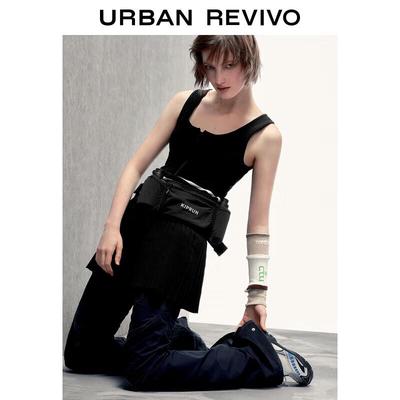 UR Women's Casual Sporty Pleated Knit Mini Dress