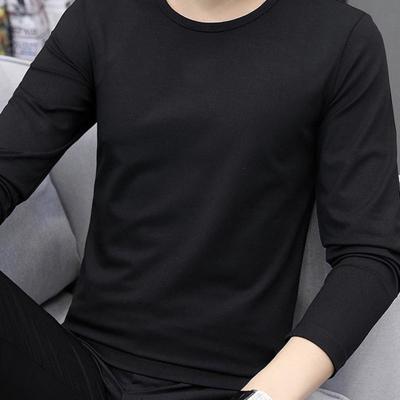 Men Fleece Lined Pullover Crew Neck Base Layer Shirt Warm Thickened Long Sleeve Tee Shirt for Winter Autumn Sports Street Wear