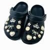Set di 18 Pezzi Charms Moda Estiva per Scarpe Accessori per Zoccoli Fibbia per Scarpe Diamante Cuore Fiocco Corona Perla Decorazione Scarpe DIY