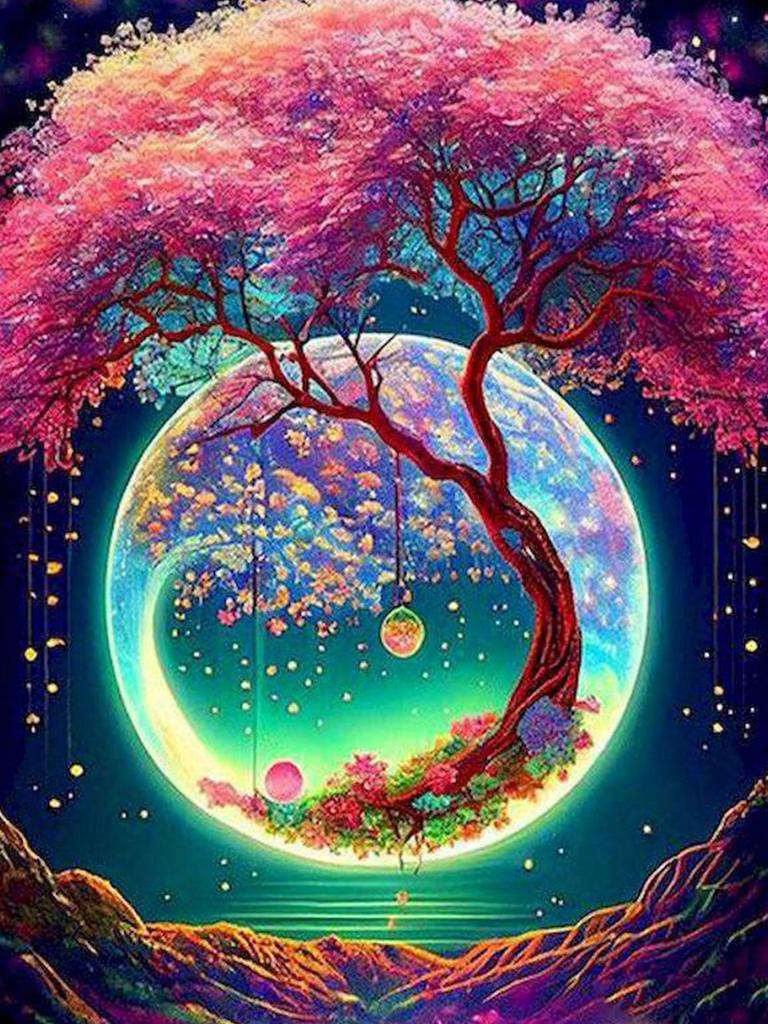 Diamond Painting 5D Full Diamond Painting DIY Square Diamond Round Diamond Home Landscape Moon Decoration Painting