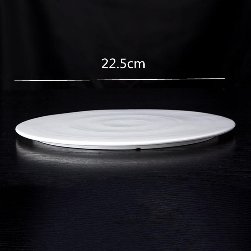 White Ceramic Steak Plate Sushi Cake Dessert Flat Plate Characteristic Hotel Restaurant Dinner Plate Round Western Food Plate