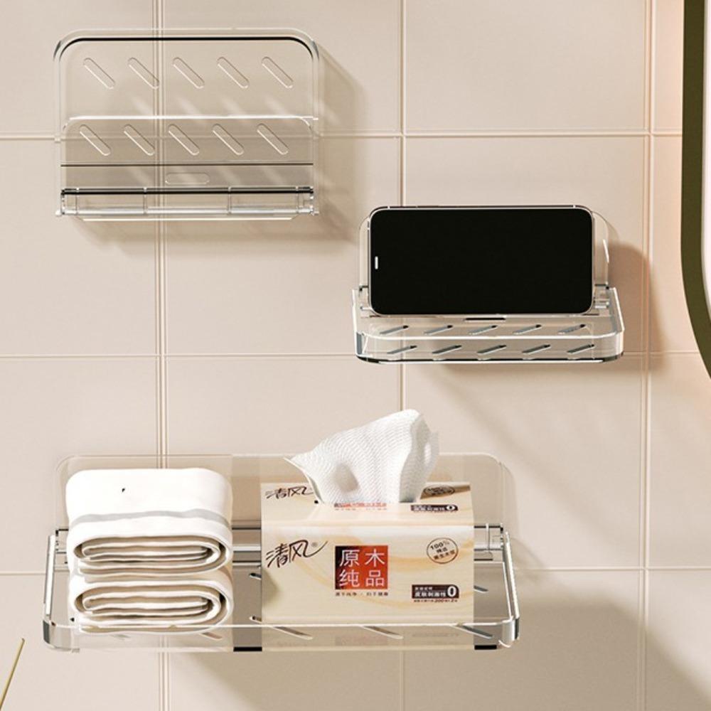 Punch-free Collapsible Storage Rack Folding Plate Storage Rack Tray Paper Towel Holder  Dormitory