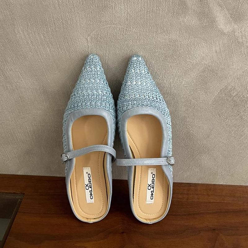 Fashion SUOJIALUN 2025 Summer New Women Slipper Fashion Weave Hemp Slip On Mules Shoes Soft Flat Heel Outdoor Dress Sandal Shoes