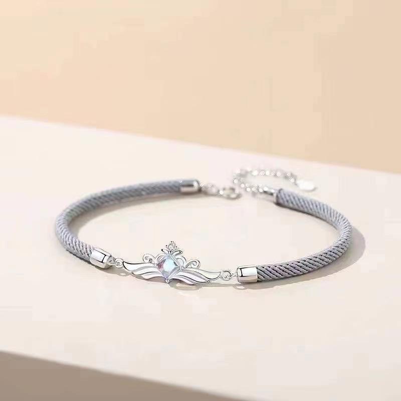 Korean Style Princess & Knight Woven Bracelets: Personalized Couple Jewelry Gift