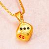 Gold-Plated Brass Dice Pendant Necklace for Women