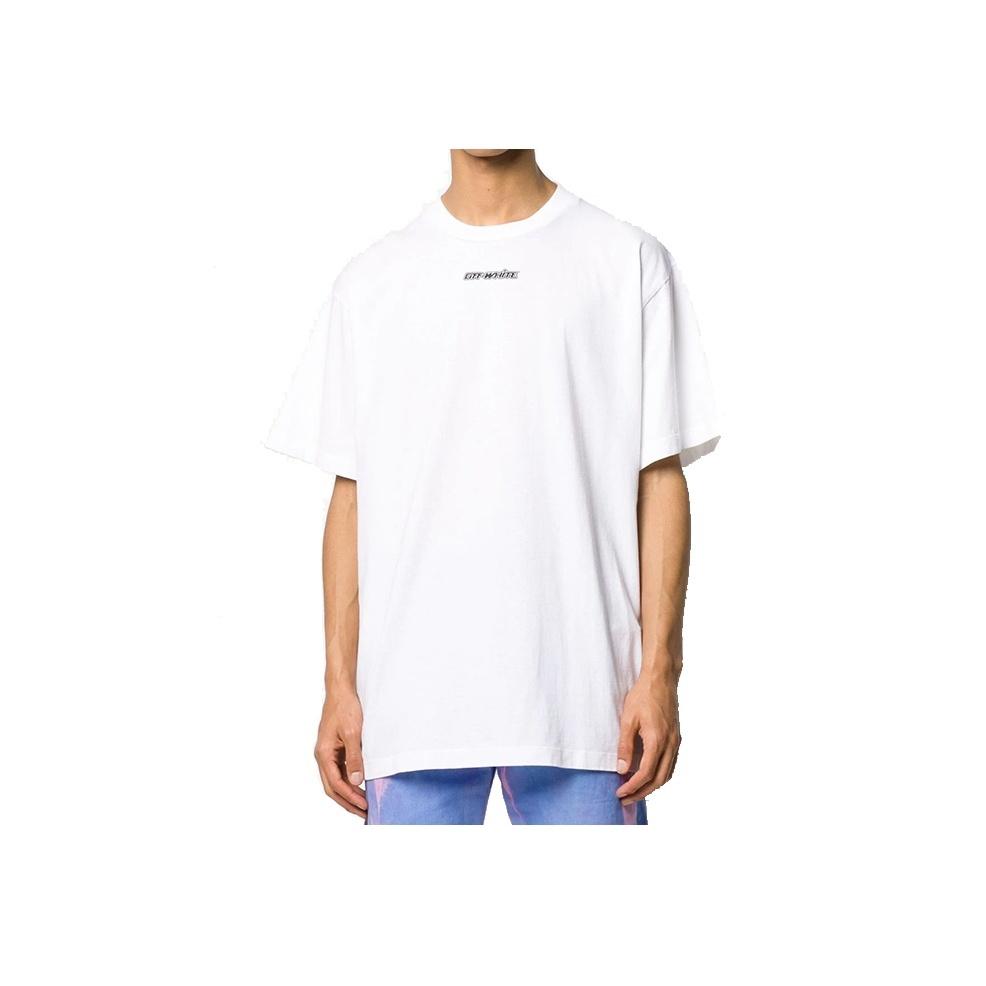 Off-White T-skjorte Røde Piler Oversized Hvit Menn Streetwear OMAA038E20JER0020125
