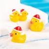 10pcs Whimsical Christmas Duck Home Desktop Decorations, Handcrafted Exquisite Miniature Rubber Ducks with Santa Hats