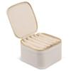 Large Capacity Jewelry Box PU Leather Zippered Pockets Jewelry Display Box with Small Pouches Multi-function