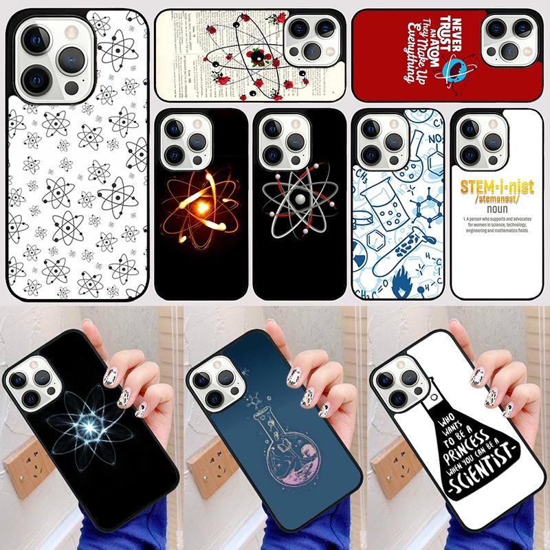 Atom Chemistry Science Phone Case Back Cover for iPhone 17 Air 16 15 14 13 11 12 Pro Max Plus Fundas Coque