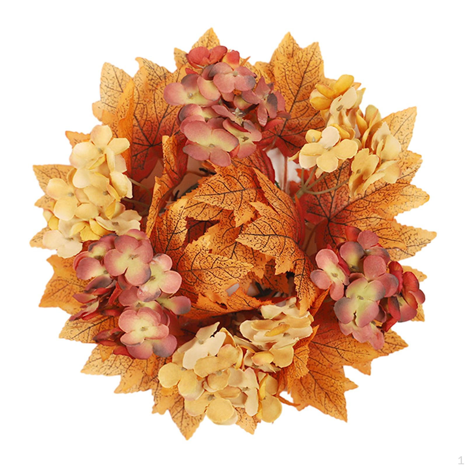 Thanksgiving Candlestick Holder Fall Candle Rings Wreaths Ornaments Autumn Wreath