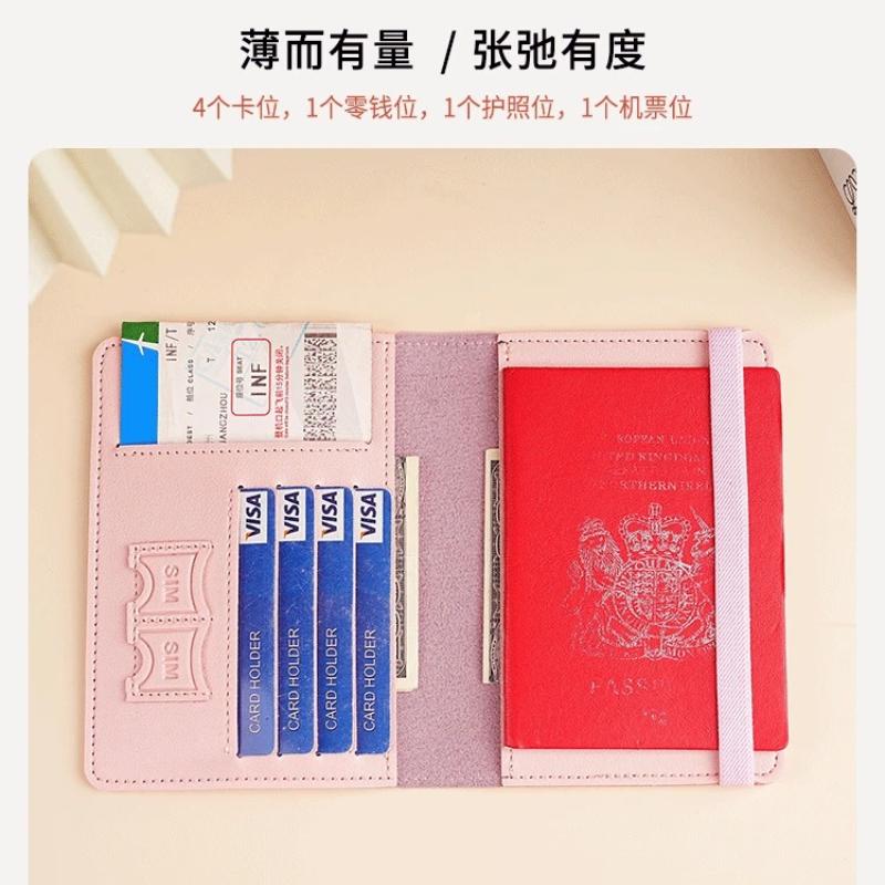 Fashion PU Strap Passport Wallets Women Men Passport Holder Case Ticket Holder ID Card Holder Passport Covers Travel Accessories
