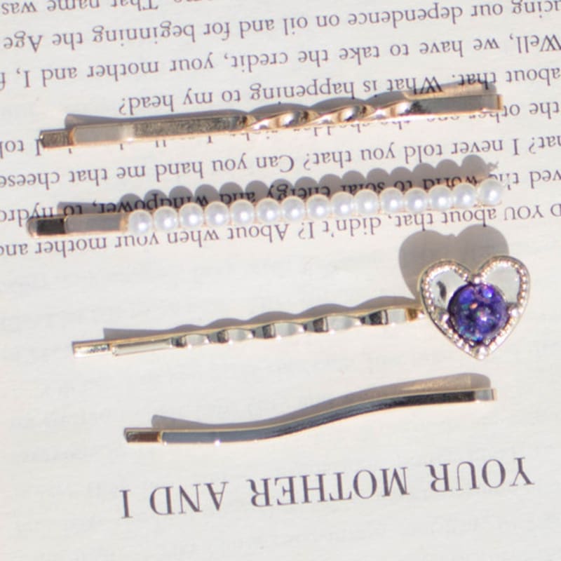 Luvinball Flaches Herz Schneeball Haarnadel SET