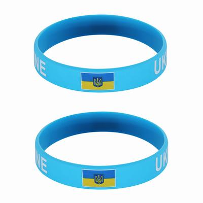 2 pulseras de silicona con la bandera de Ucrania, pulseras deportivas para juegos, correas de muñeca con banderas nacionales para hombres y mujeres, banda de goma motivacional, accesorios de moda, regalos