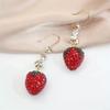 Korean Resin Strawberry Bowknot Drop Earrings for Women Food Simulated Fruit Cup Cake Dangle Earrings  Jewelry Accessories