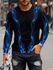 3D Printed Flame Scratch Pattern 3D Printed Autumn Men's Crew Neck T-Shirt Casual Long Sleeve Oversized Pullover Fashion Tops