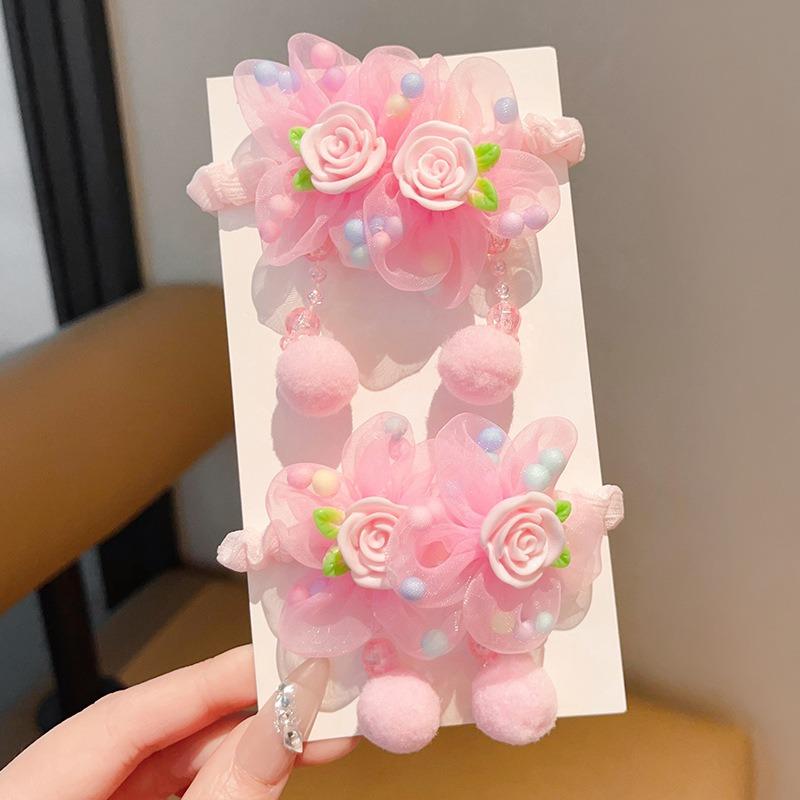 2025 New Kids Flower Hair Ties: Princess-style 3D Hair Bows, High Elasticity & Non-damaging Hair Accessories for Girls