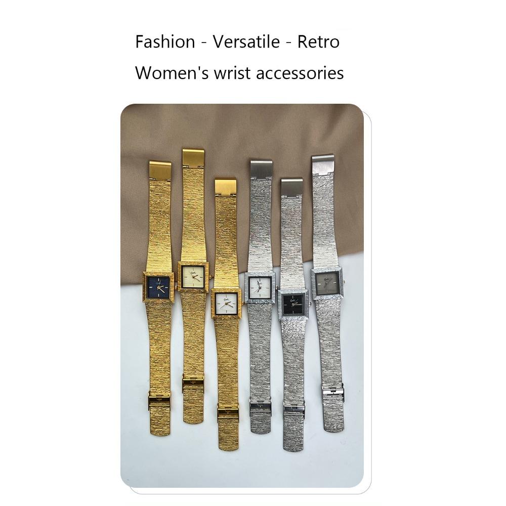 Light Luxury Women's Square Small Gold Watch Light Luxury Steel Strip Retro High End Versatile Watch Texture Quartz Watches