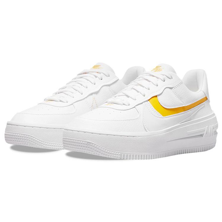 New Nike Air Force 1 PLT.AF.ORM White Yellow Ochre Women's DJ9946-102