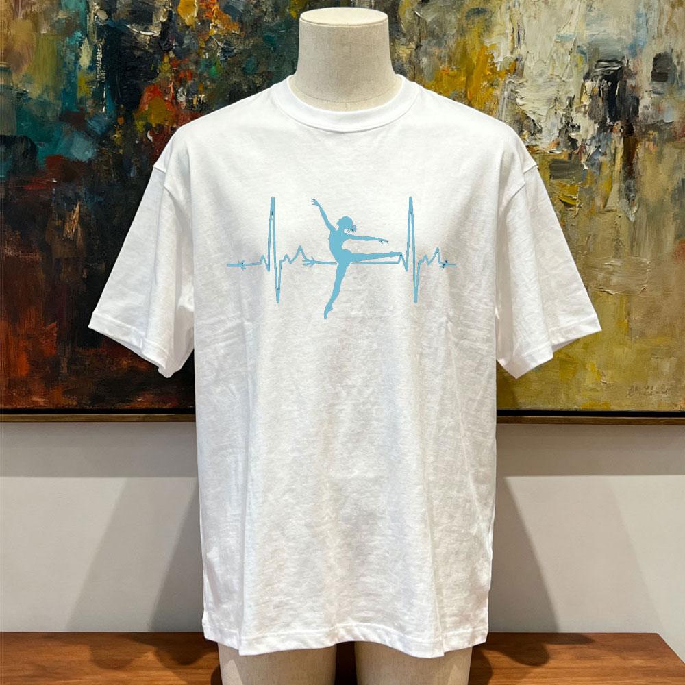 Heartbeat Ballerina TShirt Dance Lover Graphic Tee Woman Man Summer Fashion Casual Cotton Shortsleev Streetwear Tops Tee
