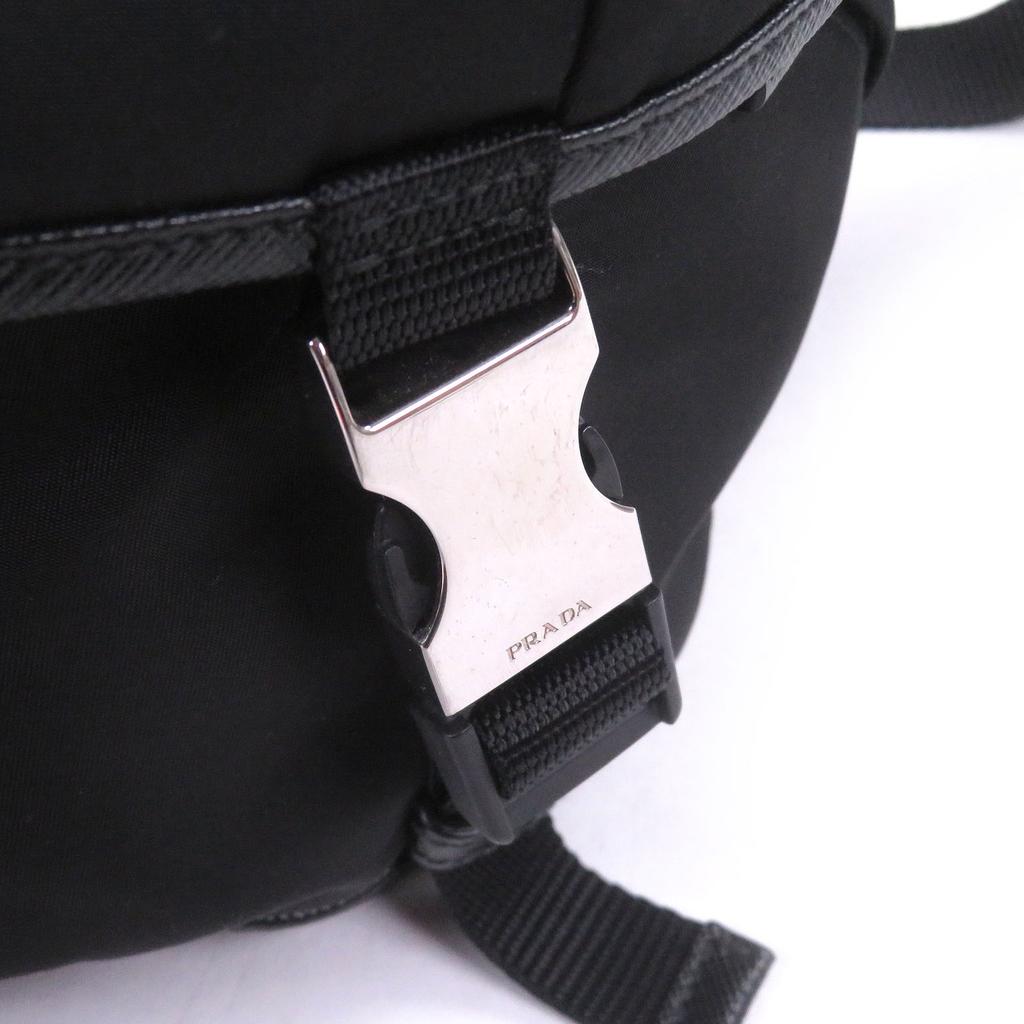 Very Good PRADA Shoulder Bag Re-Nylon Triangle Logo Black Used