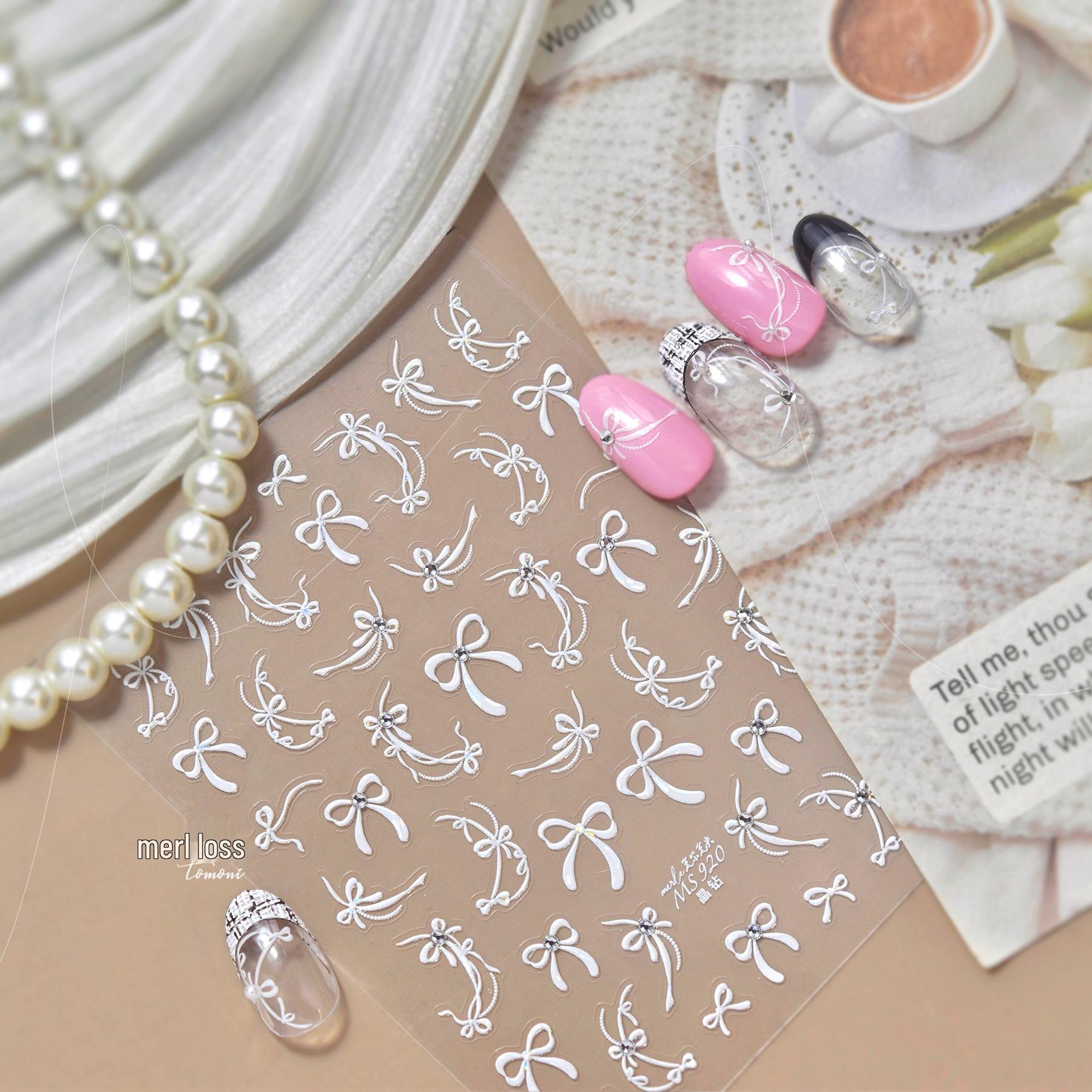 Tomoni & Moshi Crystal Diamond Planner Nail Art Stickers - Flower and Tulip Designs