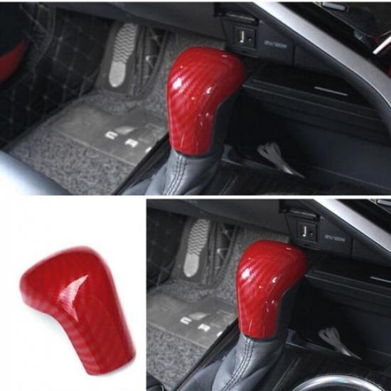 Center Console For Toyota Camry 2018-2023 Gear Shift Knob Lever Red Carbon Fiber