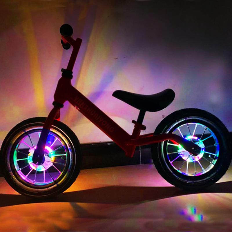 LED Bicycle Wheel Light Auto On Off Rechargeable Waterproof Front Tail Hub Lamp for Night Road Cycling Safety
