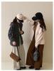 Yi Han Meng Women's Fleece Lined Zip-Up Cardigan - Warm, Korean Style Autumn/Winter Casual Sweatshirt with Stand Collar