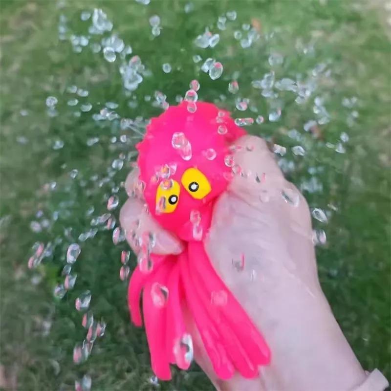 Super Cute Pinch Squeeze Water Octopus Stress Relief Toy Bathing Playing With Water Shower Decoration Summer Swimming Gifts