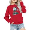Mote for barn Løstsittende avslappet langermet genser med juleprint Oversized crewneck