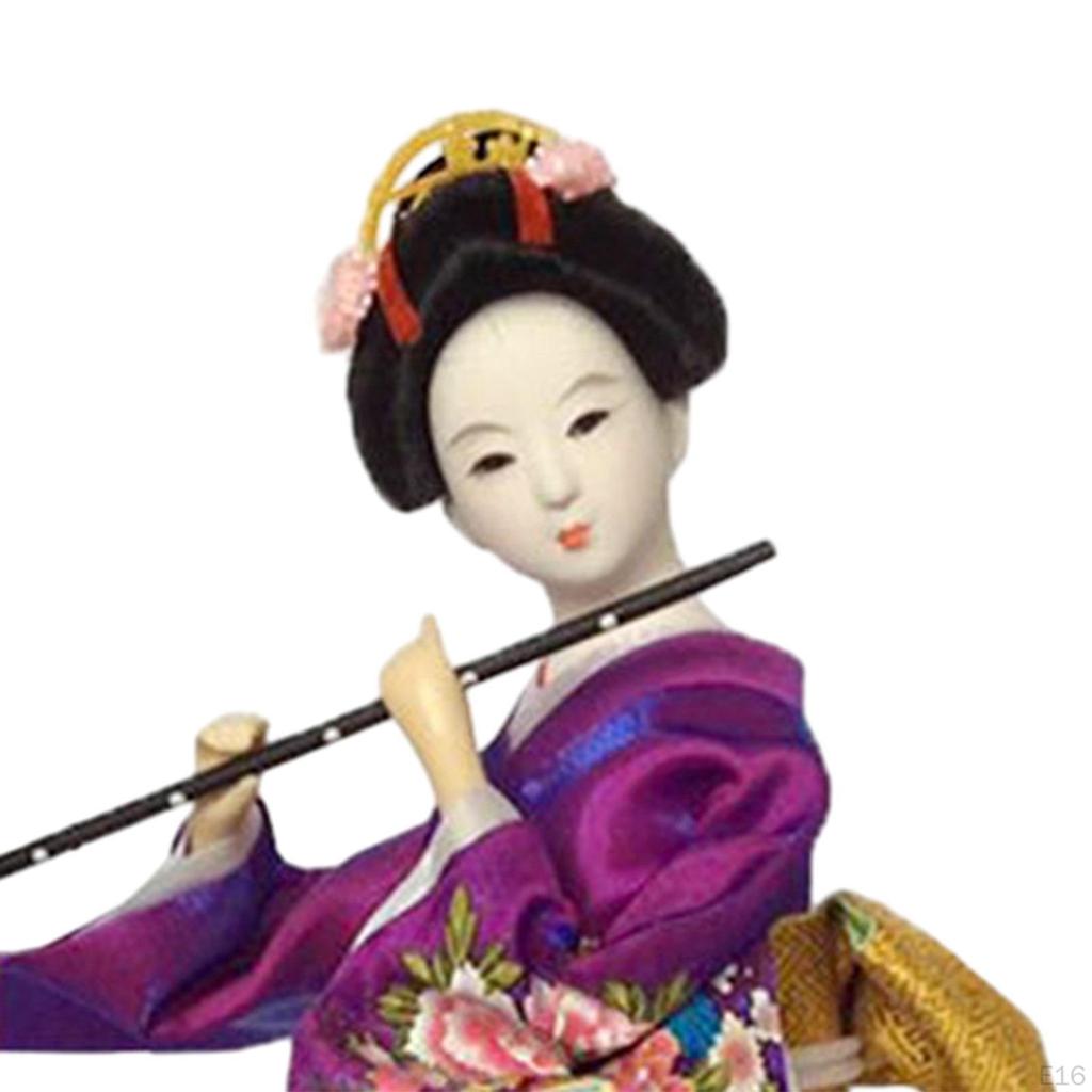 Asian Statue Collectible Figurine Japanese Kimono Geisha Doll Kabuki for Birthday