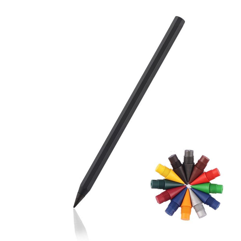 Metal Alloy Eternal No Ink Pen Reusable No Ink Pencil Creative Writing Pencil  Painting Supplies чёрный