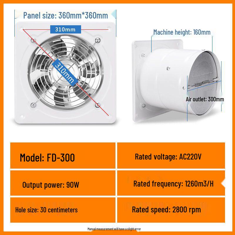 Powerful Silent Kitchen Window Exhaust Fan – Metal Square Oil & Smoke Extractor
