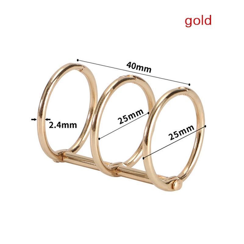 2Pcs Metal 3 Rings Binder Notebook Hinged Rings Album Spiral Binder Rings Loose Leaf Circle Binding Clip Scrapbook Accessories
