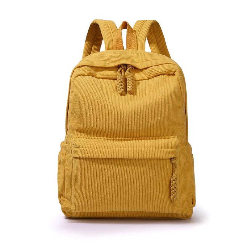 Spring Corduroy Small Backpack Female New College Student Backpack Casual Versatile Large Capacity Travel Backpack