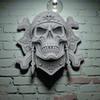 Pirate Skeleton Wall Decor Halloween Plastic Human Head Craft for Garages Living Rooms Bedroom Offices Decor