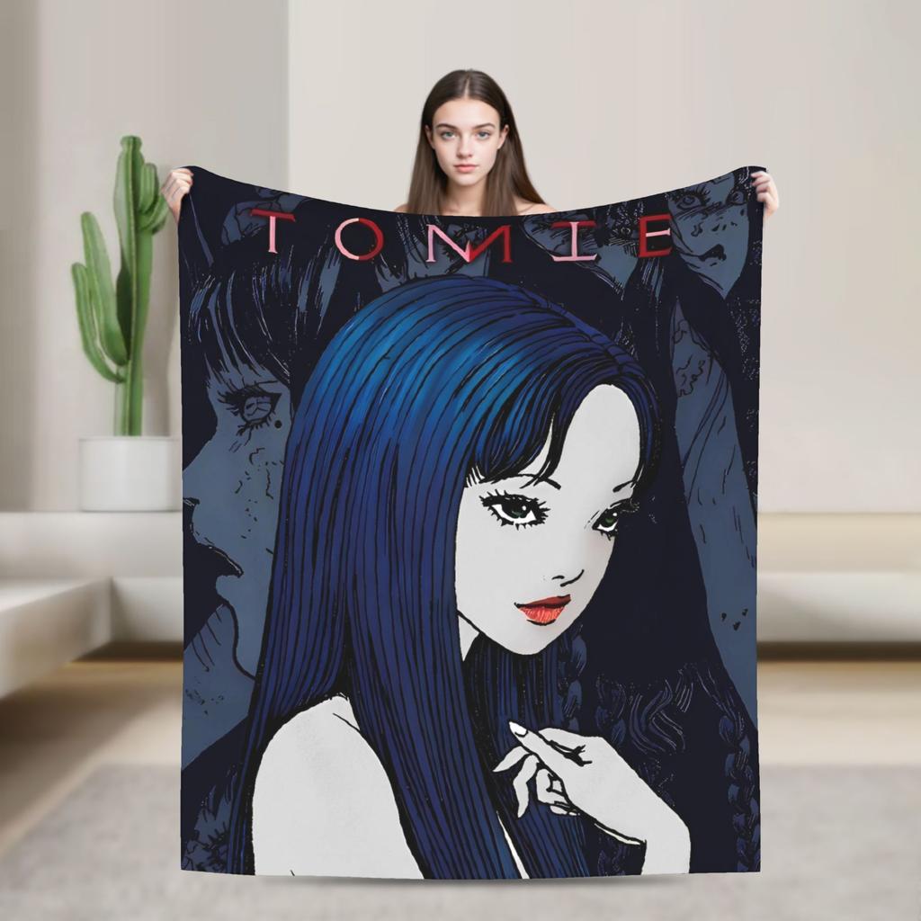 Tomie Junji Ito Blanket  Soft Fashion Plush Throw Blanket For Couch Chair Sofa Bed Travel Flannel Bedspread Bed Cover