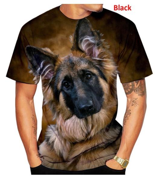 2024 Men Summer New Fashion Unisex Funny 3D Printed Dog T-shirt Cute German Shepherd 3D Printed T-shirt