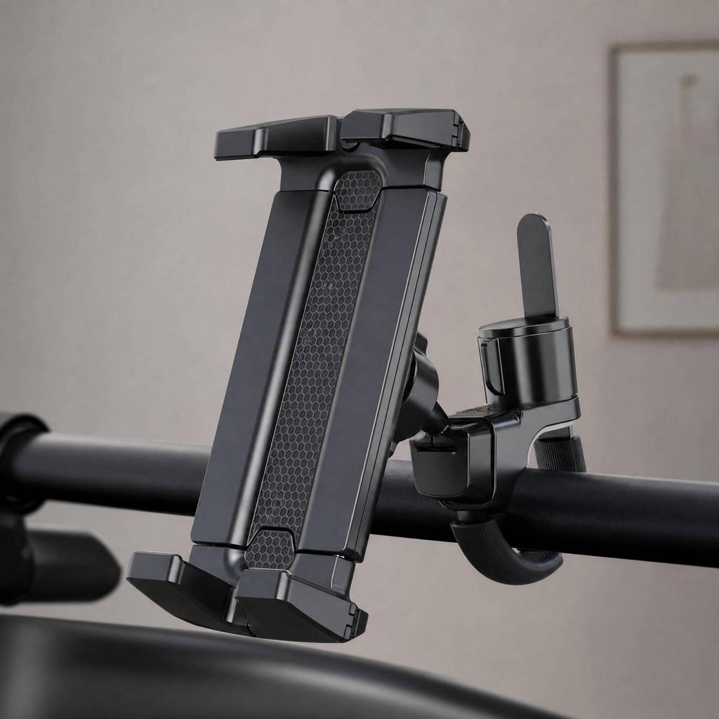 Handlebar Phone Mount with Padded Grips Adjustable and Secure Device