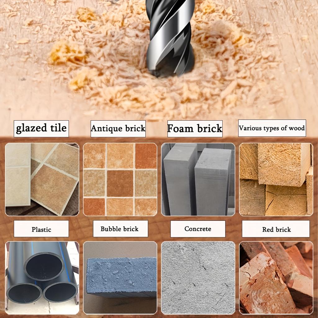 5pcs Professional Carbide Drill Bit Set for Masonry, Concrete, Glass, Tile, Brick - Durable Metal Drill Bits for Home Decor, DIY Projects