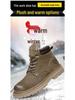 Men's High-Top Warm Genuine Leather Martin Boots - Yellow, Casual Outdoor Hiking & British Work Style for Autumn/Winter