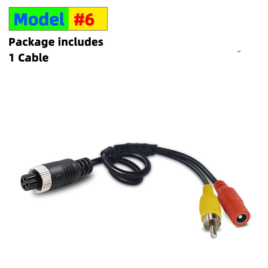 Cable Plug Adapter 4Pin Aviation Head Male/Female to RCA AV/Female DC Multiple Converter For Car Rear Backup Camera Monitor