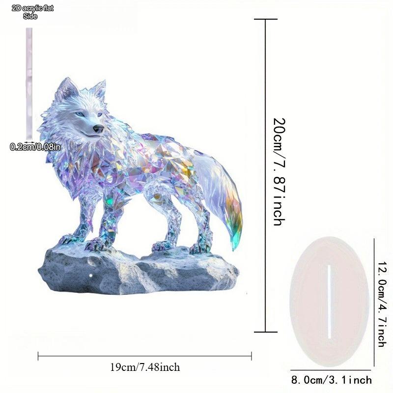 Decorazioni da Tavolo Eleganti e Colorate con Lupo per la Casa, Ornamento da Scrivania Unico con Animale, Decorazione per Schermo per Soggiorno, Regalo per Inaugurazione Casa